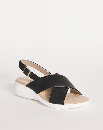 Cushion Walk Off White Crossover Sandal- Wide Fit (E)