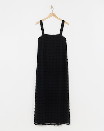 Black Dobby Slip Maxi Dress