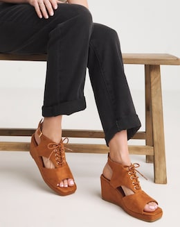 Ariana Shoe Boot Wedge Sandals - Extra Wide Fit (EEE)