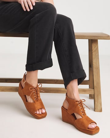 Ariana Shoe Boot Wedge Sandals - Wide Fit (E)