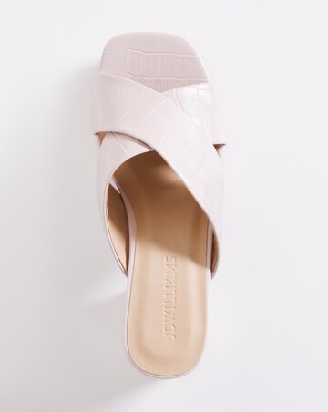 Beige Crossover Vamp Platform Mule E Fit
