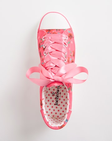 Joe Browns Pink Lace Up Platform Trainers- Wide Fit (E)