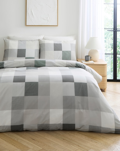 Darcy Check Cotton Blend Duvet Set
