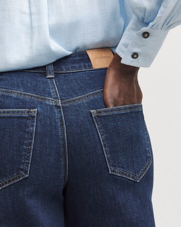 Raw Indigo Stretch Wide Leg Turn Up Jeans