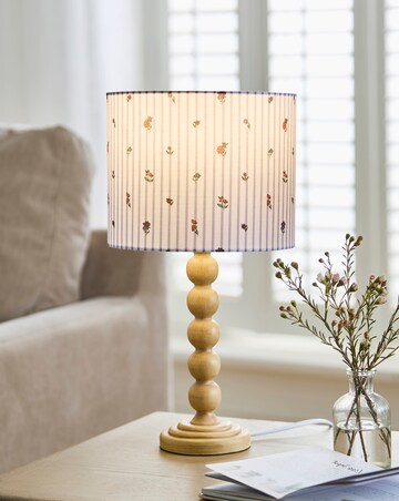 Julipa Evelyn Floral Stripe Bobbin Table Lamp