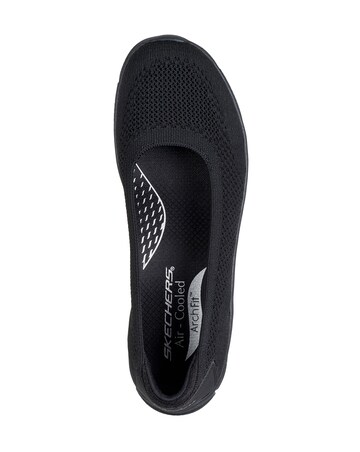 Skechers Black Arch Fit Sunny Zen Walk Shoes - Standard Fit (D)