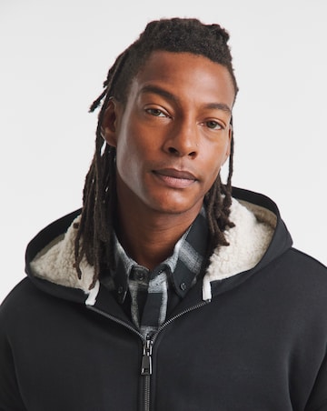 Borg Lined Full Zip Relaxed Hoodie