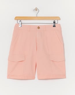 Peach Stretch Cotton Cargo Shorts