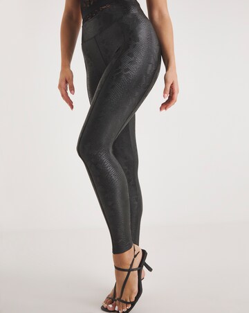 Ann Summers PU Snake Seamed Leggings Black