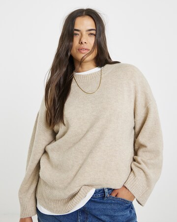 Cosy Yarn Oatmeal Crew Neck Jumper