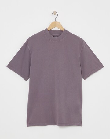 Relaxed Fit Acid Wash T-Shirt- Mauve