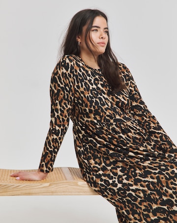 Leopard Supersoft Pocket Midi Dress