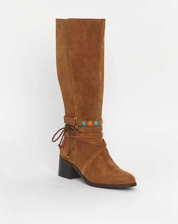 Joe Browns Knee High Suede Boot E Fit Super Curvy Calf