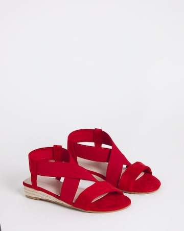 Dia Elasticated Low Wedge Espadrilles - Wide Fit (E)