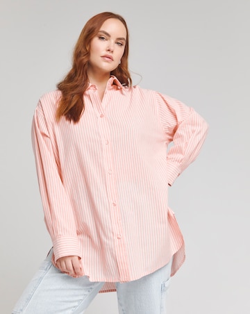 Apricot Striped Relaxed Long Sleeve Shirt