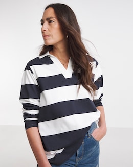 Pure Cotton Long Sleeve Rugby Polo Top