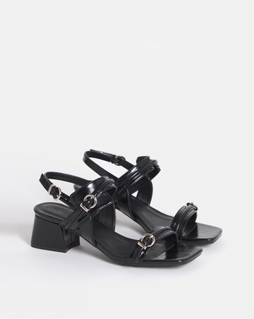 Jordin Two Strap Buckle Detail Heeled Sandals - Wide Fit (E)