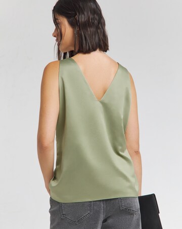 Khaki Criss Cross Satin Cami