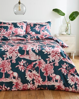 Juniper Silky Satin Jungle Duvet Cover Set