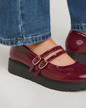 Chewy Low Wedge Mary Jane Shoe - Wide Fit (E)