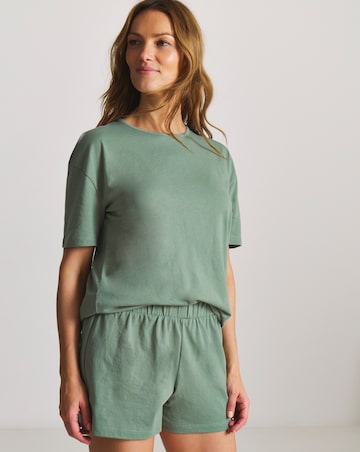 Pretty Secrets Back to Basics Pyjama Shorts Set Khaki