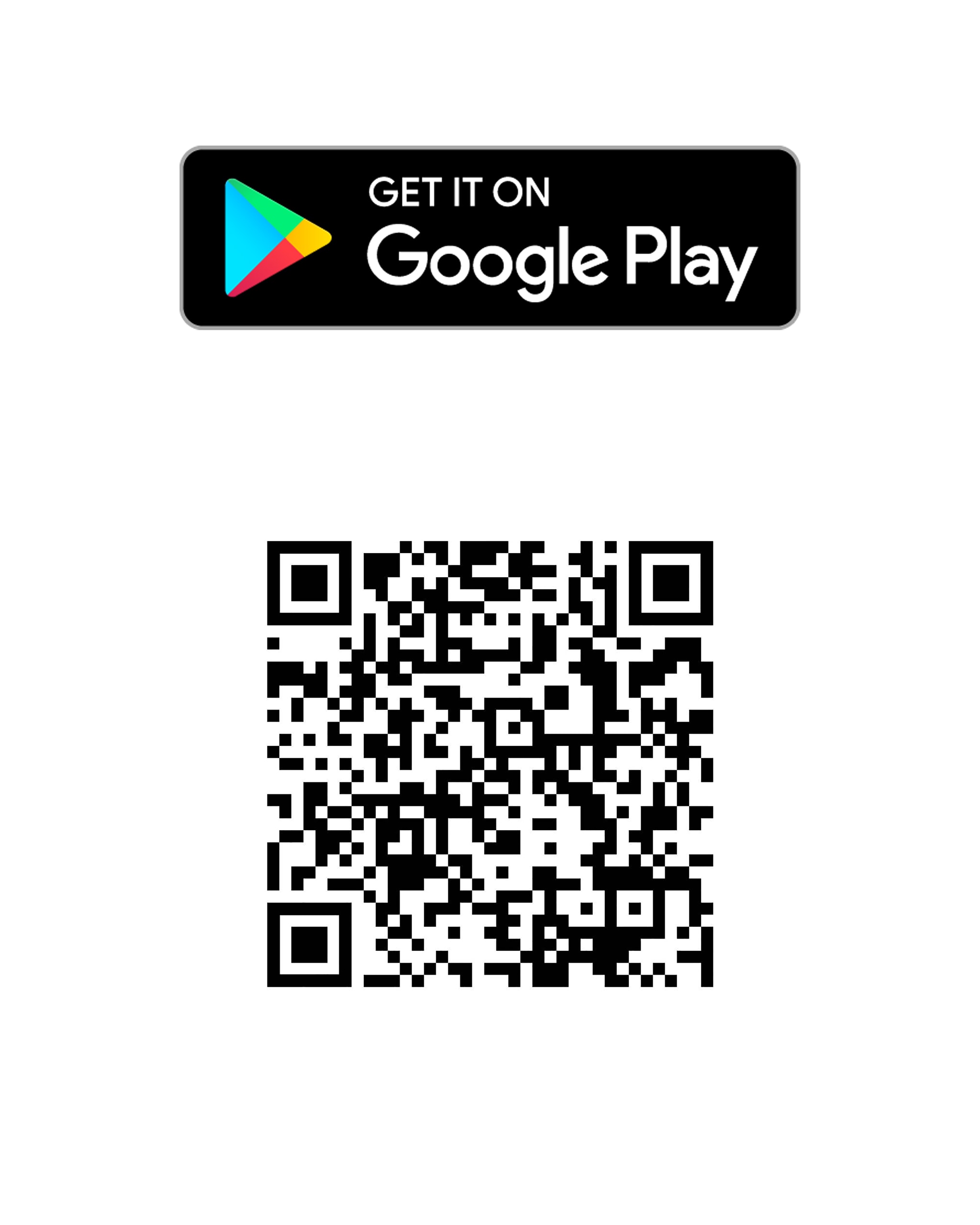 Google Playstore logo and QR code