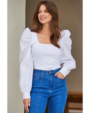 Sosandar Chiffon Sleeve Blouson Top