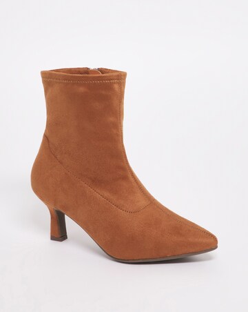 Ally Kitten Heel Sock Boot - Wide Fit (E)