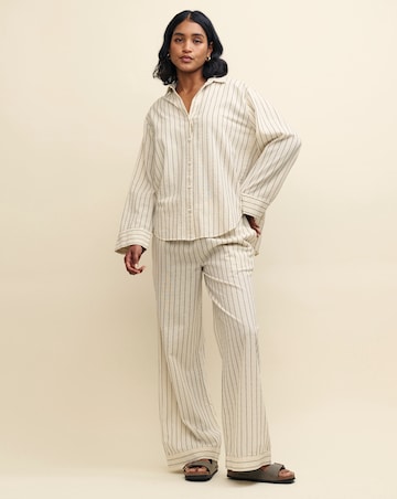 Nobody's Child Cream Pinstripe Oversized Shirt