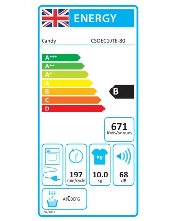 Candy Smart Pro CSOEC10DE Wifi Connected 10kg Condenser Tumble Dryer - White