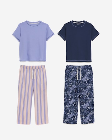 Simply Be (2 Pack) Ribbed T Shirt Pyjama Sets