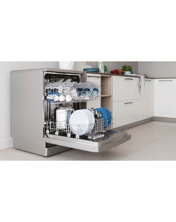 Indesit D2F HK26 S UK Full Size Dishwasher 14 Place Settings Silver + Install