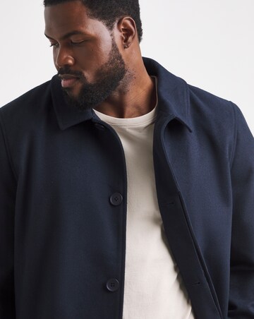 Faux Wool Mac with Cuff Tabs