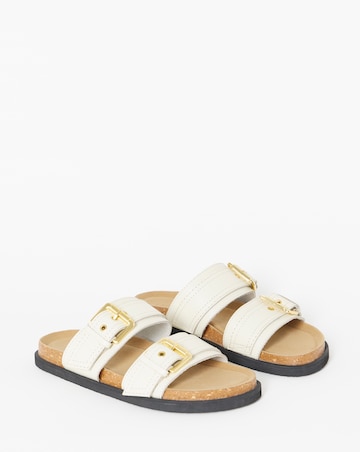 Chester Suede Two Strap Mule Sandals - Wide Fit (E)