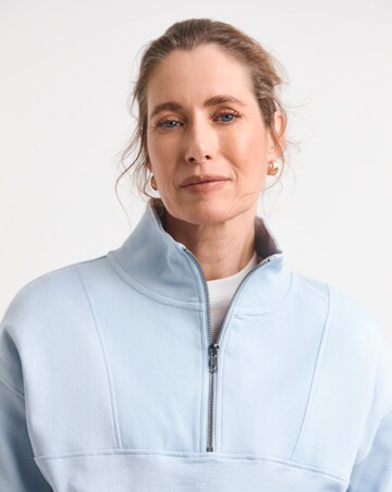 Half Zip Ribbed Sweatshirt