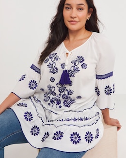 Joe Browns Santorini Embroidered Boho Tunic