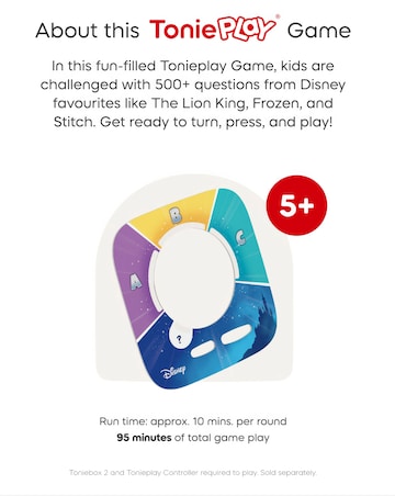 Tonies Tonieplay Disney Quiz Kingdom Game Disc