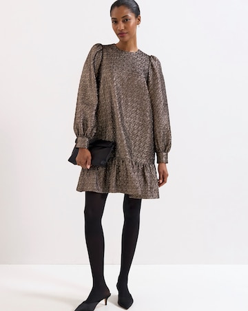 Phase Eight Frances Gold Jaquard Shift Dress