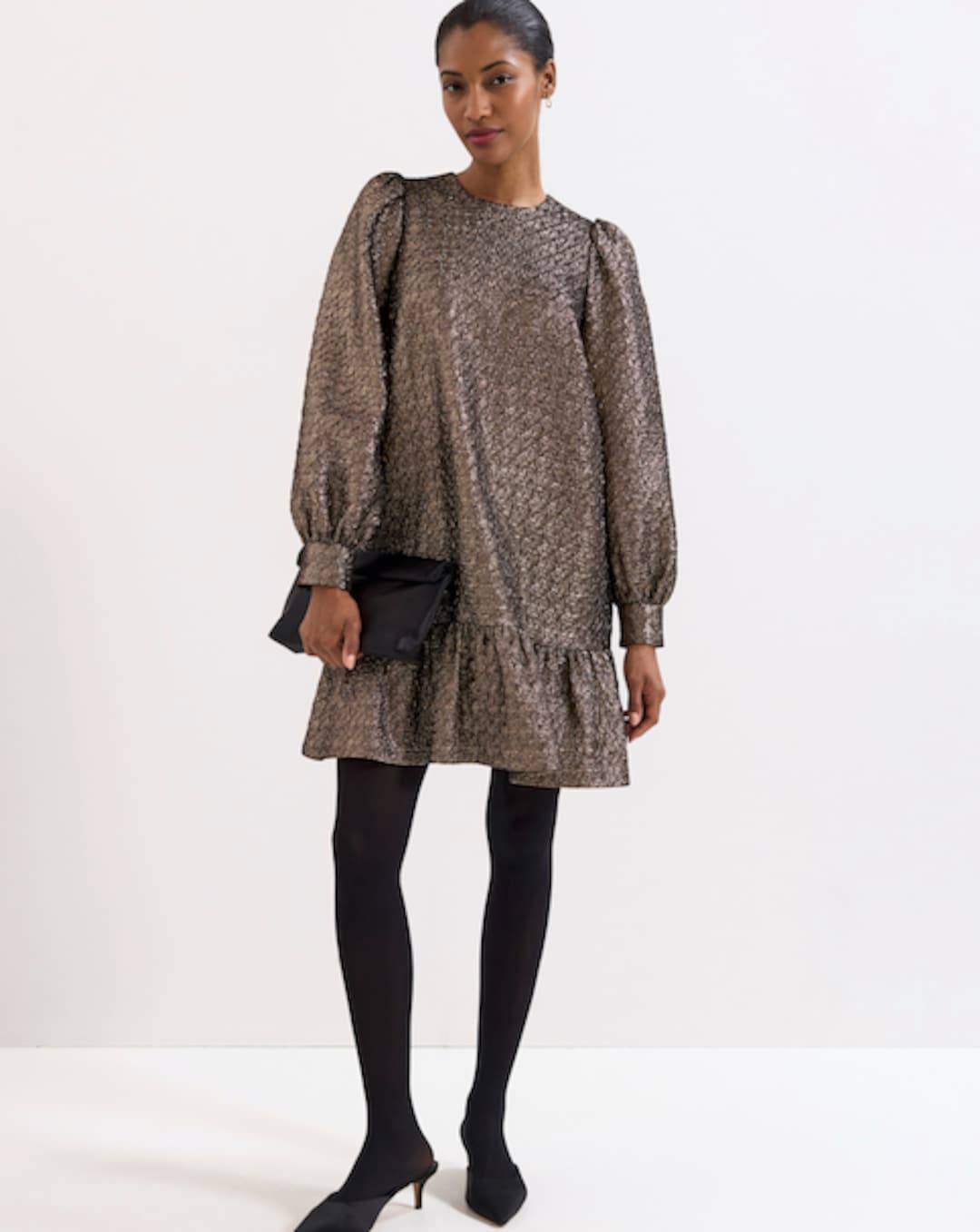 Gold Smock Dresses | Womens | Ambrose Wilson Gold Smock Dresses | Womens | Ambrose Wilson