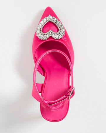 Amelia Heart Trim Heeled Court Shoes - Extra Wide Fit (EEE)