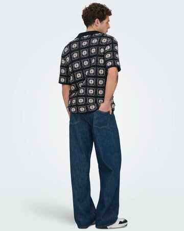 Only & Sons Bart Crochet Shirt - Navy