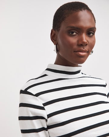 Stripe Turtle Neck Long Sleeve Top