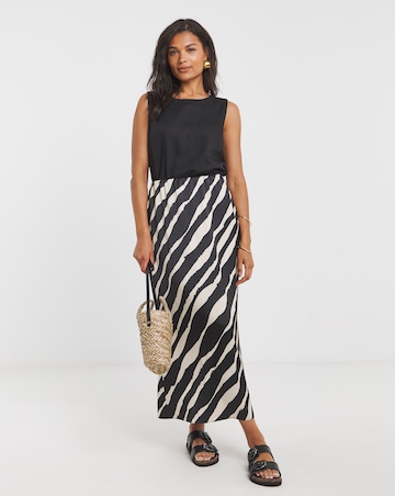 Simply Be Stripe Satin Maxi Skirt