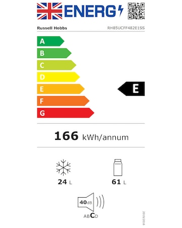 Russell Hobbs RH85UCFF482E1SS Under Counter Fridge Freezer - Stainless Steel
