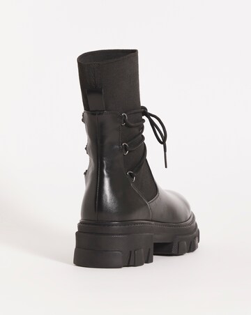 Arnis Lace Wraparound Chunky Short Boots - Extra Wide Fit (EEE)