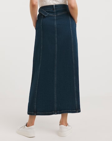 Mid Blue Wrap Midi Skirt