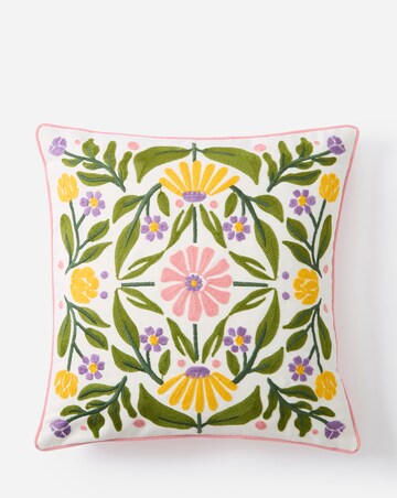 Callie Embroidered Floral Cushion