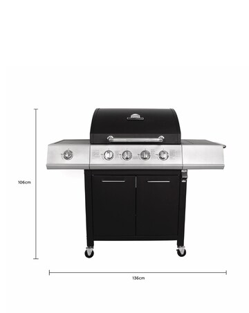 Charles Bentley 4 Burner Gas BBQ with Side Burner