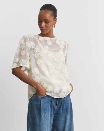 Joanna Hope Floral Textured Blouse
