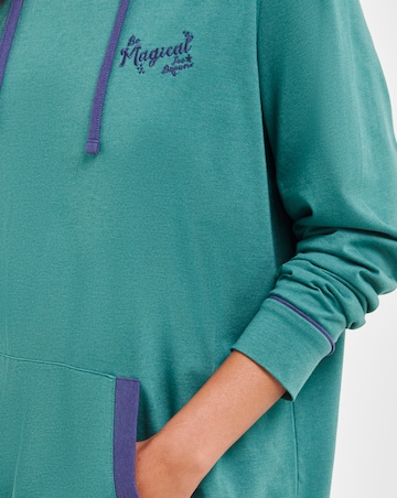 Joe Browns Christmas Longline Hoodie Dark Green
